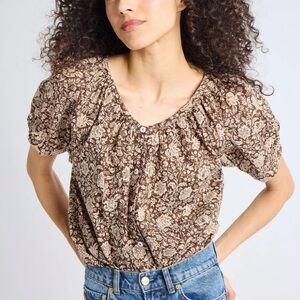 MILLE Naomi top in Cocoa Floral